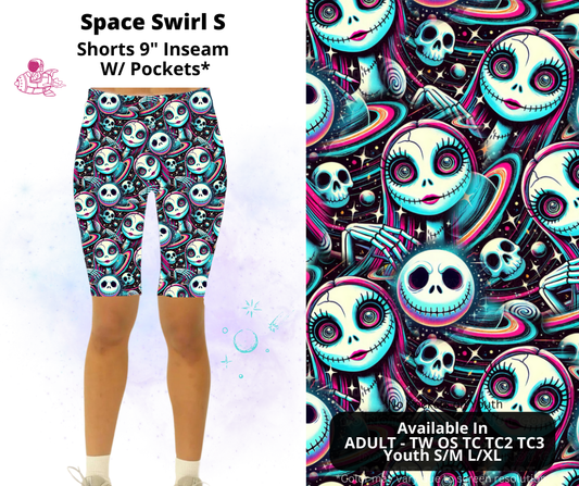 Preorder! Closes 2/3. ETA May. Space Swirl S 9" Inseam Shorts w/wo Pockets