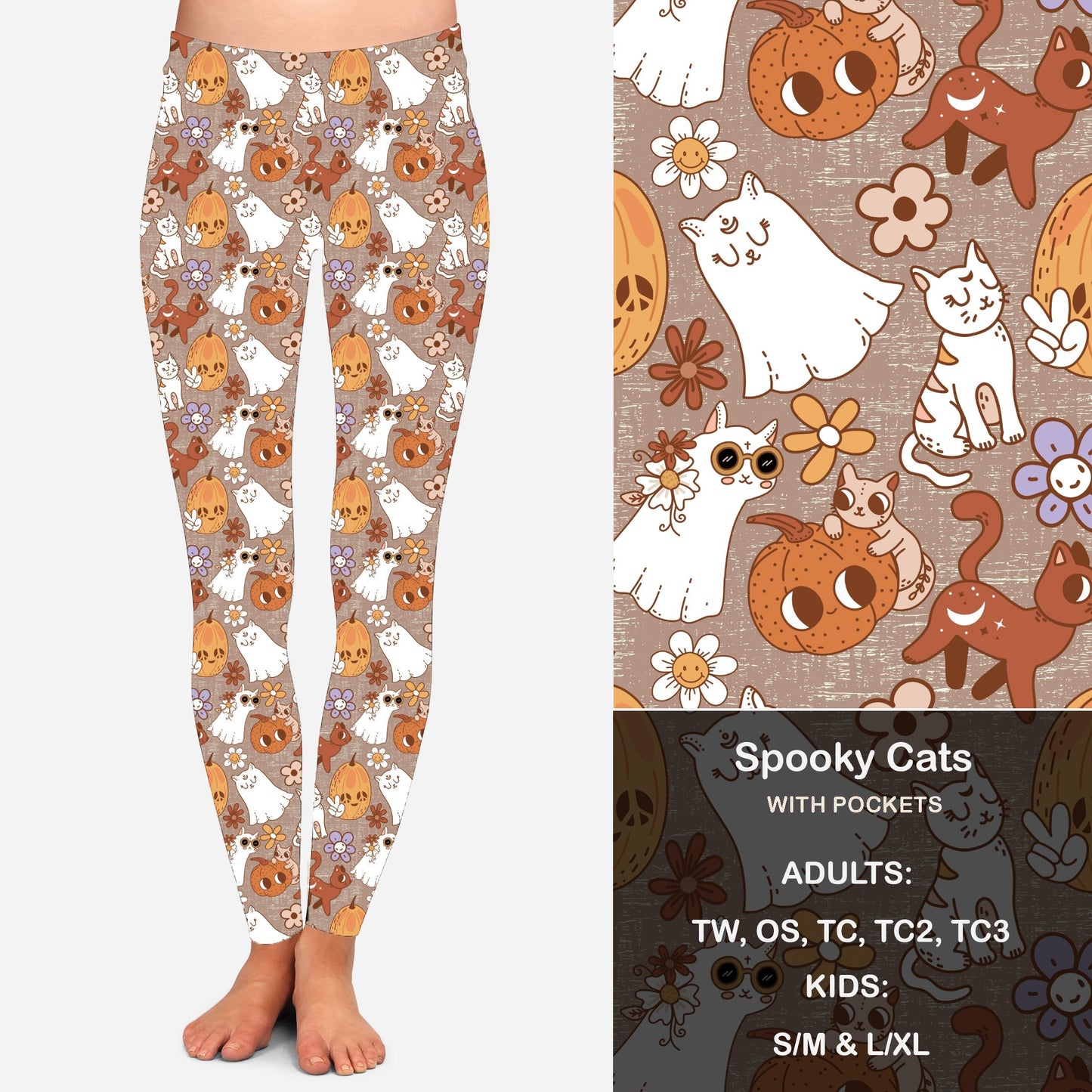 Spooky Cats Leggings with Pockets