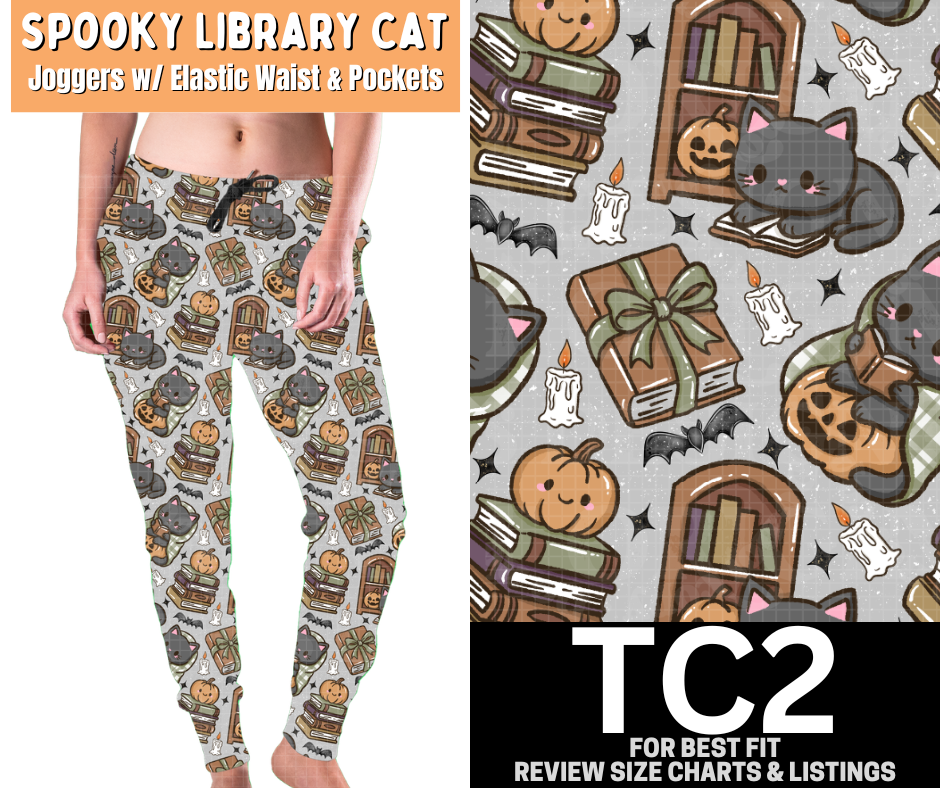 Spooky Library Cat Joggers