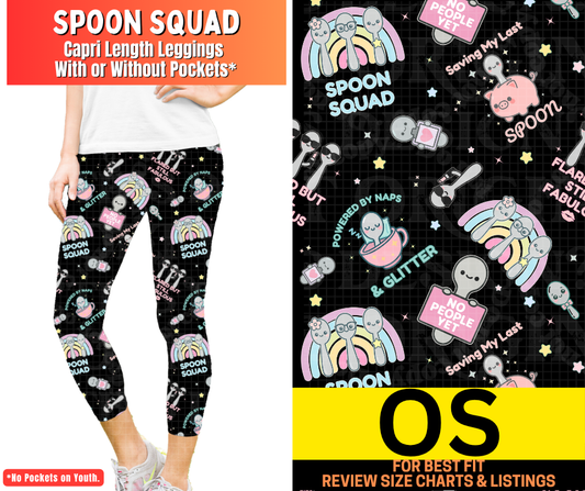 Spoon Squad  Capri Length Leggings w/ Pockets