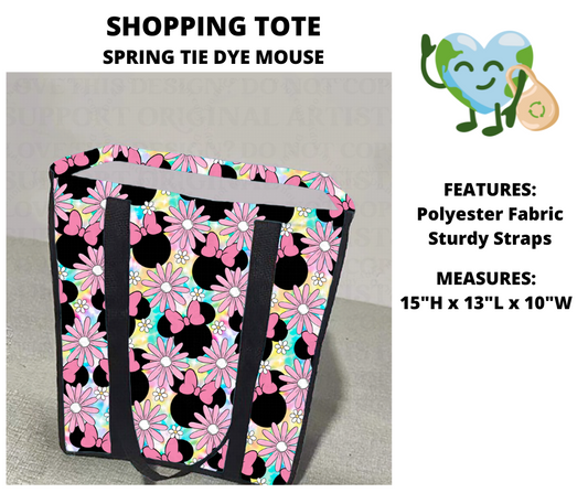 Spring Tie Dye Mouse Shopping Tote