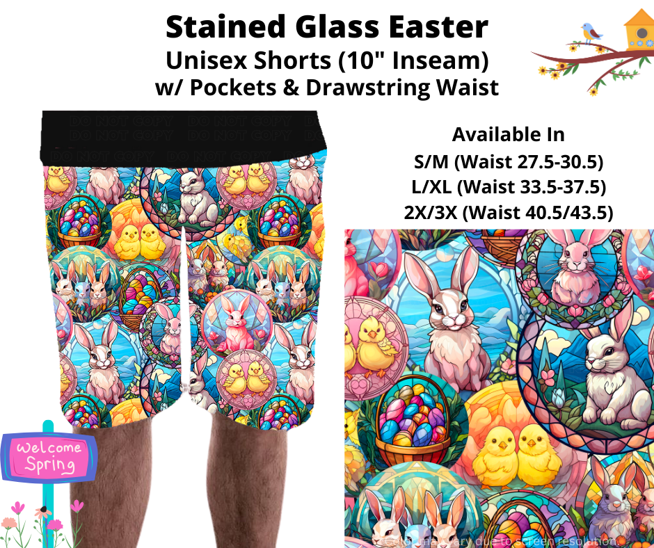 Preorder! Closes 1/27. ETA April. Stained Glass Easter Unisex Shorts