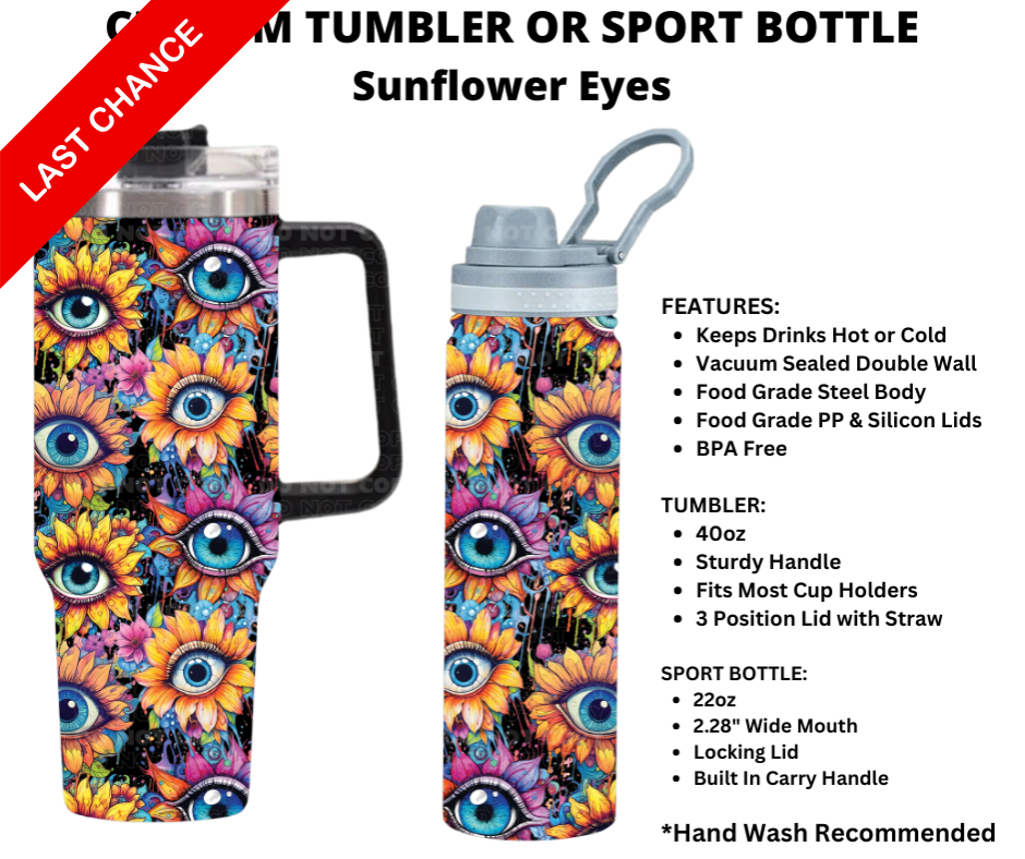 Sunflower Eyes Custom Sport Bottle