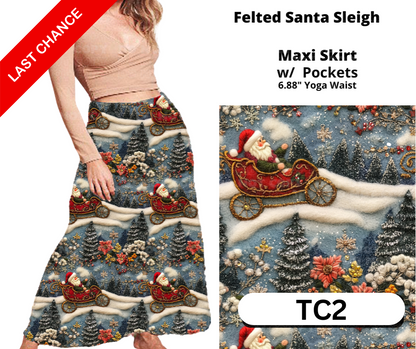 Felted Santa Sleigh Maxi Skirt