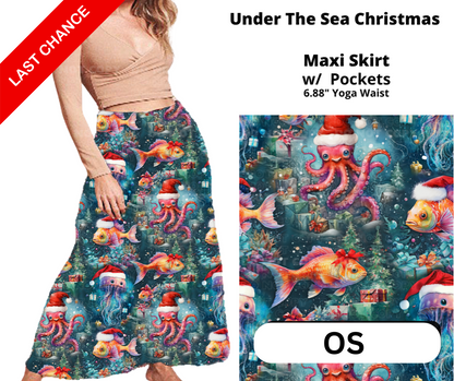 Under The Sea Christmas Maxi Skirt