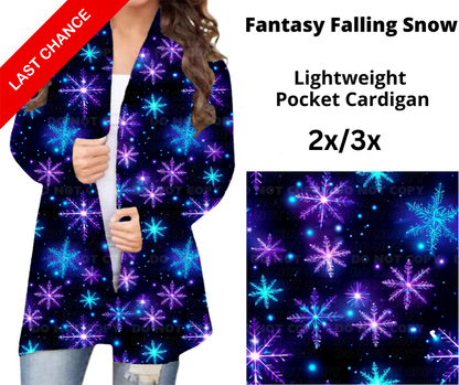 Fantasy Falling Snow Pocket Cardigan