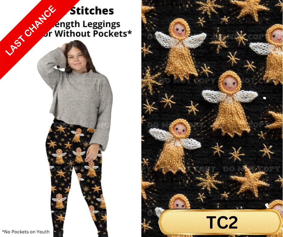 Angel Stitches Full Length Leggings w/ Pockets