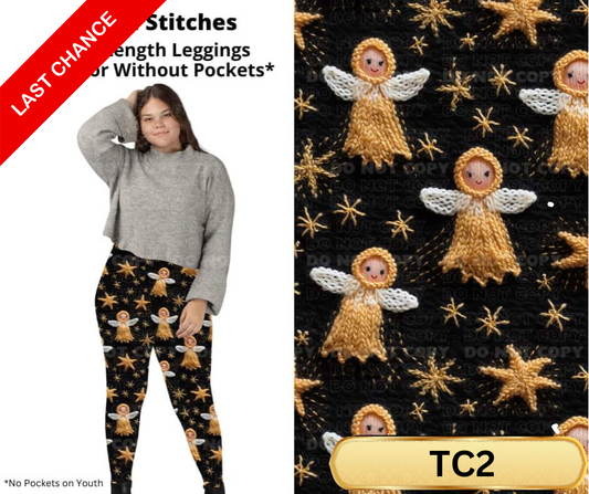 Angel Stitches Full Length Leggings w/ Pockets