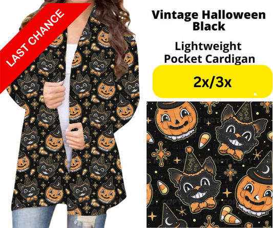 Vintage Halloween Black Pocket Cardigan