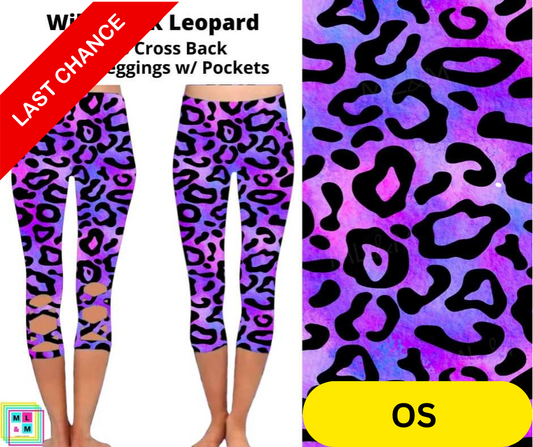 Wild Black Leopard Criss Cross Capri w/ Pockets