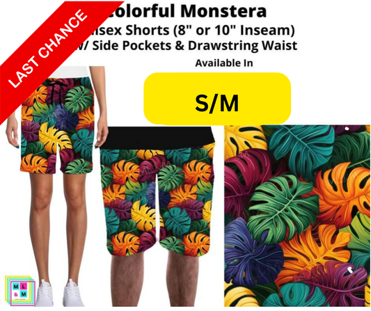 Colorful Monstera Unisex Shorts