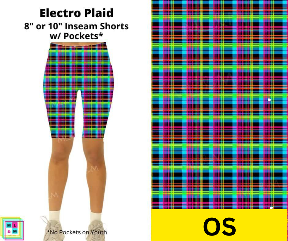 Electro Plaid Shorts w/ Pockets