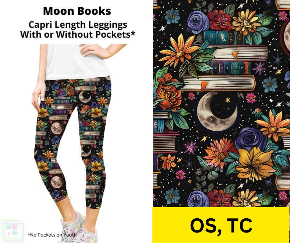 Moon Books Capri Length Leggings w/ Pockets