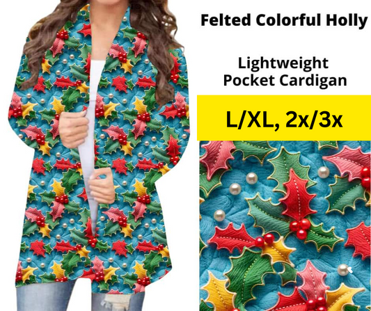 Felted Colorful Holly Pocket Cardigan