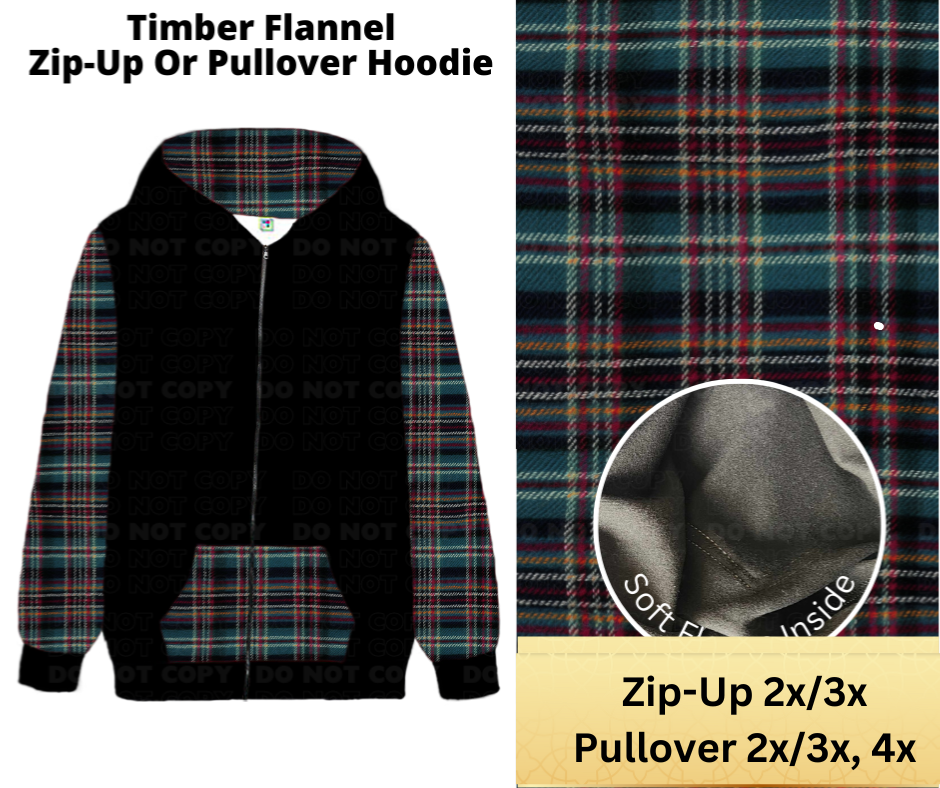 Timber Flannel Zip-Up or Pullover Hoodie