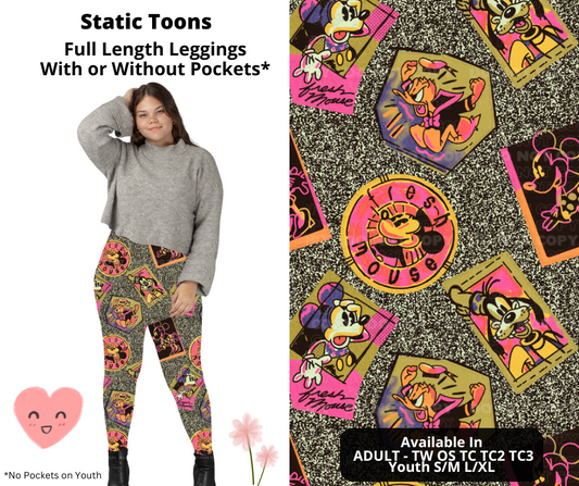 Preorder! Closes 3/3. ETA June. Static Toons Full Length Leggings w/wo Pockets