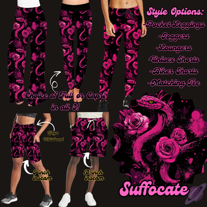 SUFFOCATE- LEGGING/JOGGER/LOUNGER/SHORTS - EDGY PREORDER CLOSING 2/26