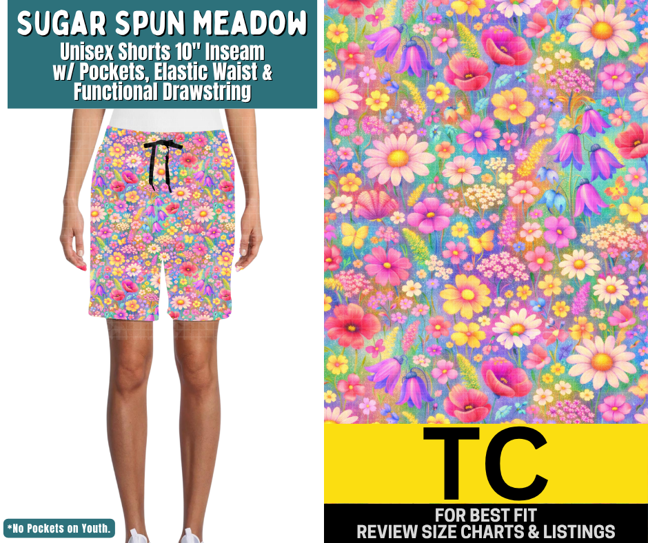 Sugar Spun Meadow Unisex Shorts