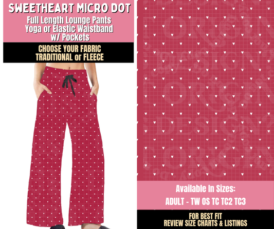 Preorder! Closes 10/15. ETA Jan. Sweetheart Micro Dot Lounge Pants Choose Fleece or Traditional