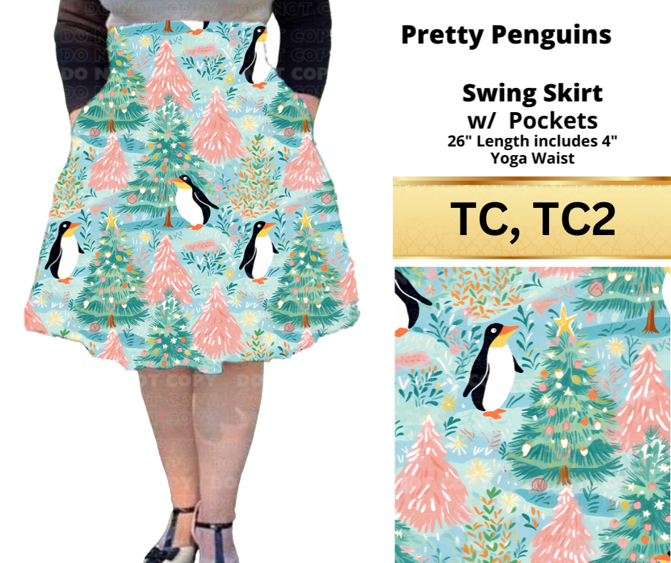 Pretty Penguins Swing Skirt