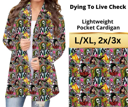 Dying To Live Check Pocket Cardigan