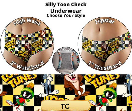 Silly Toon Check High Waist Underwear