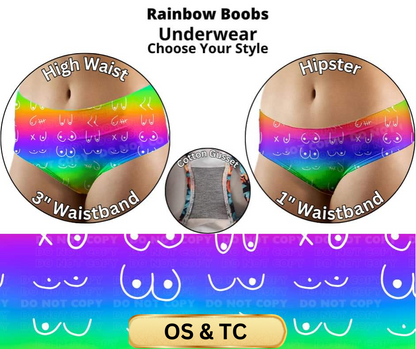 Rainbow Boobs Hipster & High Waist Underwear