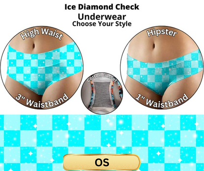 Ice Diamond Check High Waist Underwear