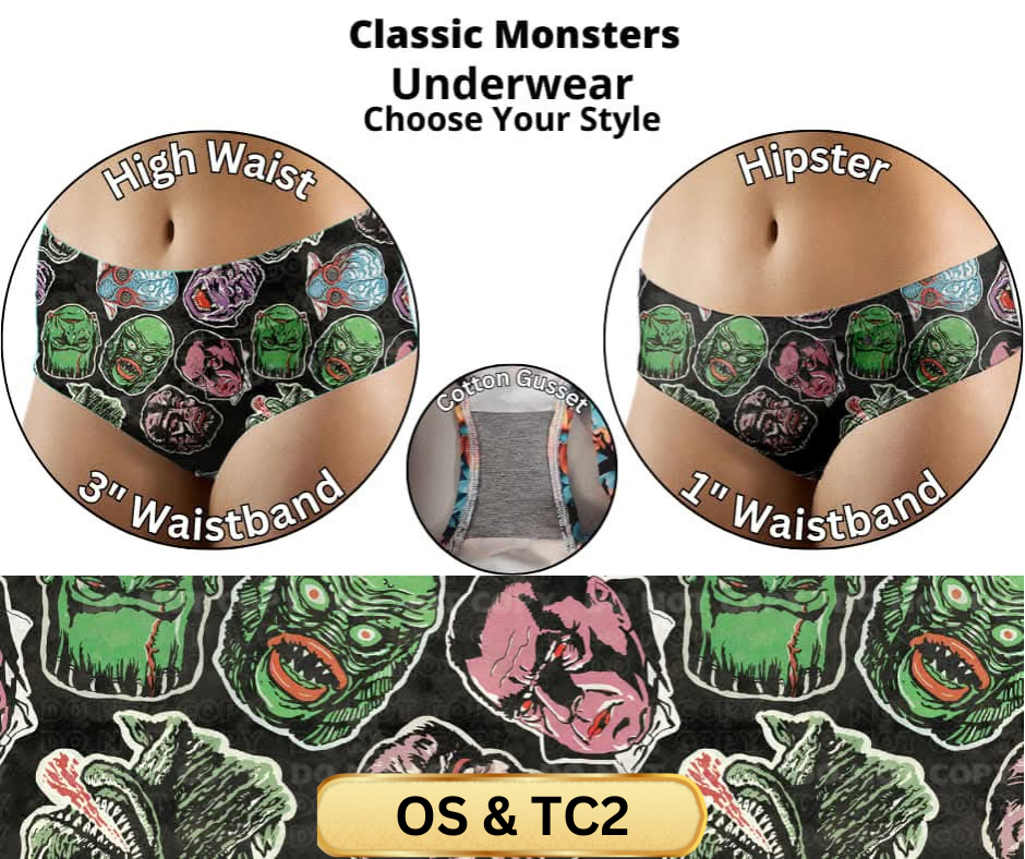 Classic Monsters Hipster & High Waist Underwear