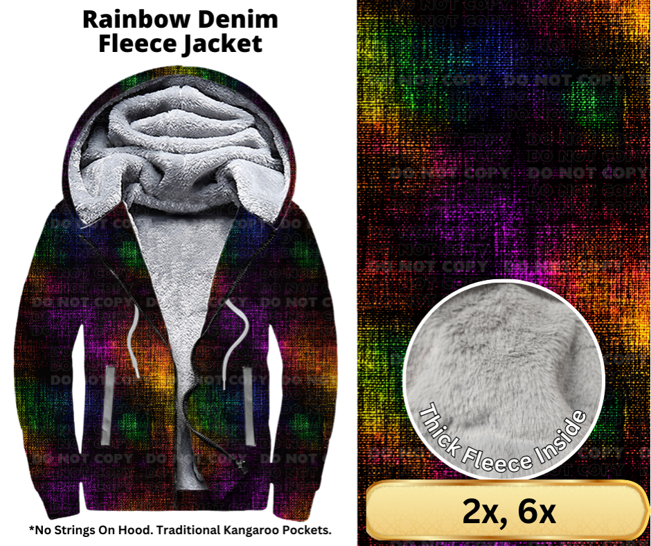 Rainbow Denim Fleece Jackets