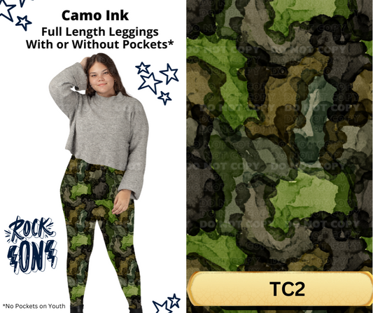 Camo Ink Full Length Leggings w/ Pockets