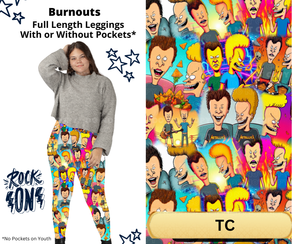 Burnouts Full Length Leggings w/ Pockets