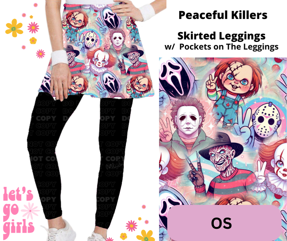 Peaceful Killers Skirted Full Length Leggings w/ Pockets