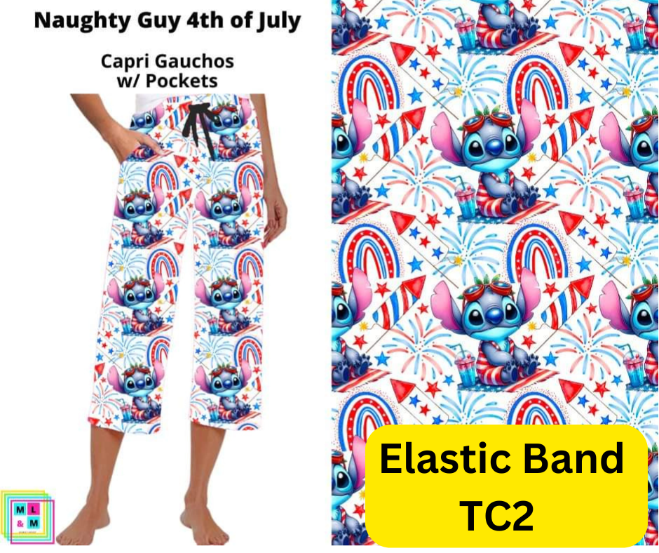 Naughty Guy 4th of July Capri Gauchos