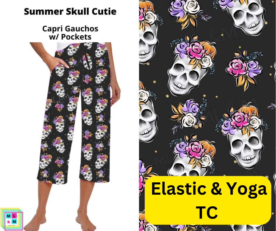 Summer Skull Cutie Capri Gauchos