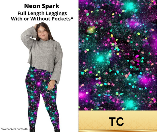 Neon Spark Full Length Leggings w/ Pockets