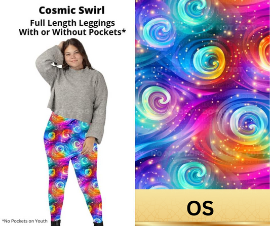 Cosmic Swirl Full Length Leggings w/ Pockets