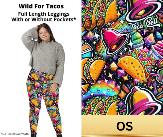 Wild For Tacos Full Length Leggings w/ Pockets