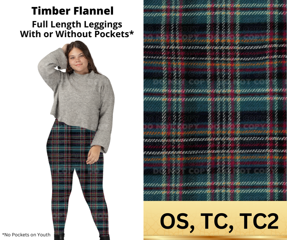 Timber Flannel Full Length Leggings w/ Pockets