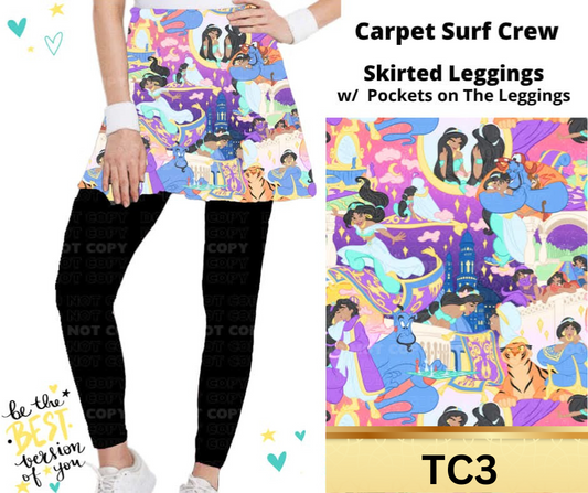 Carpet Surf Crew Skirted Full Length Leggings w/ Pockets