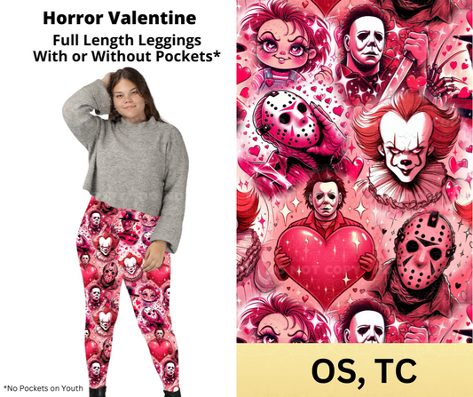 Horror Valentine Full Length Leggings w/ Pockets