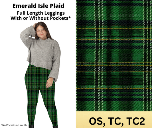 Emerald Isle Plaid Full Length Leggings w/ Pockets