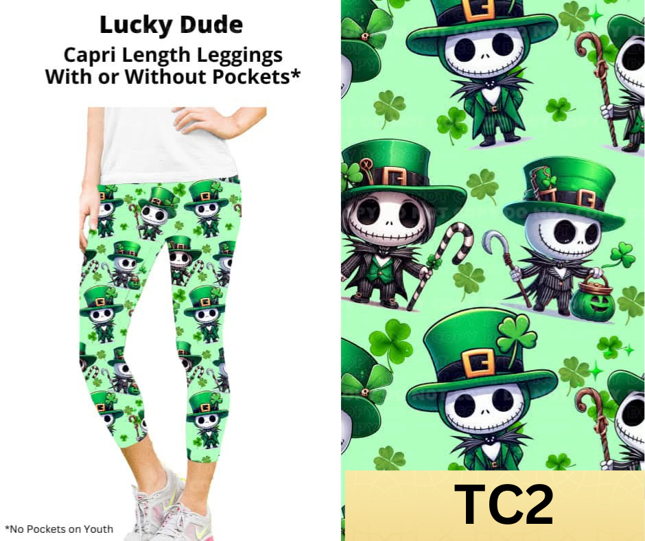 Lucky Dude Capri Length Leggings w/ Pockets