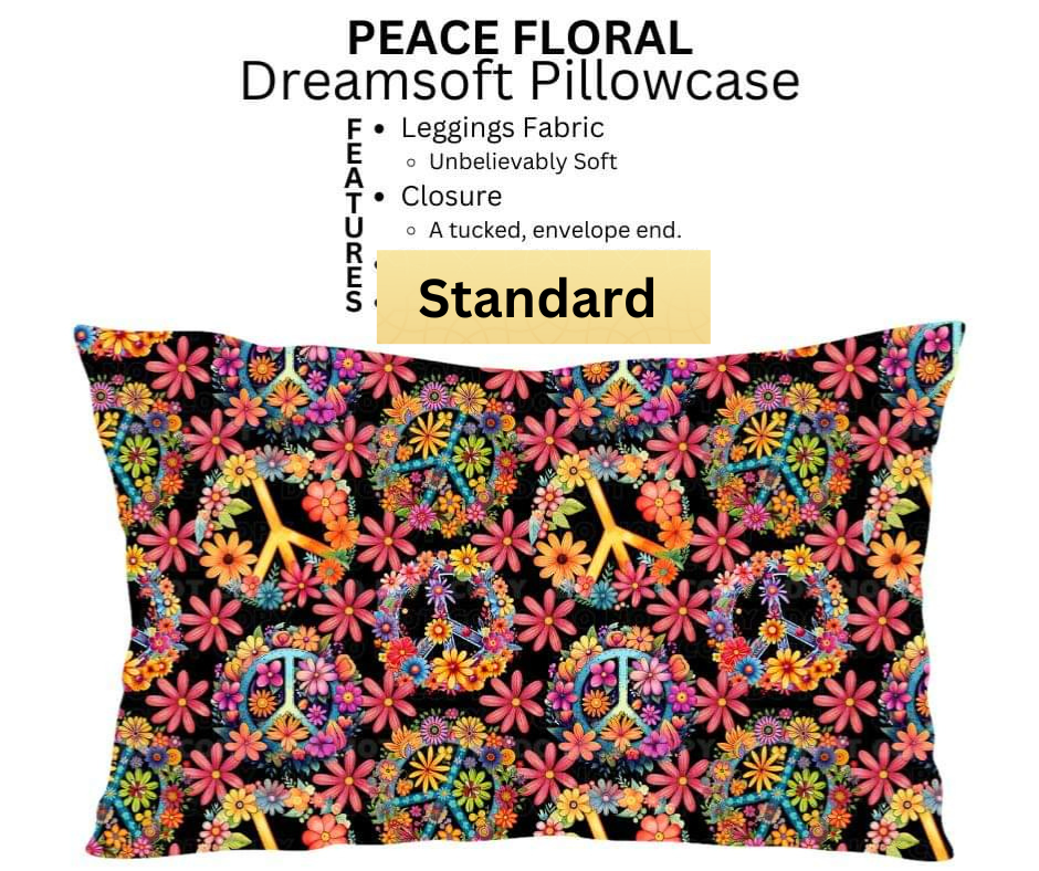 Peace Floral Dreamsoft Pillowcase