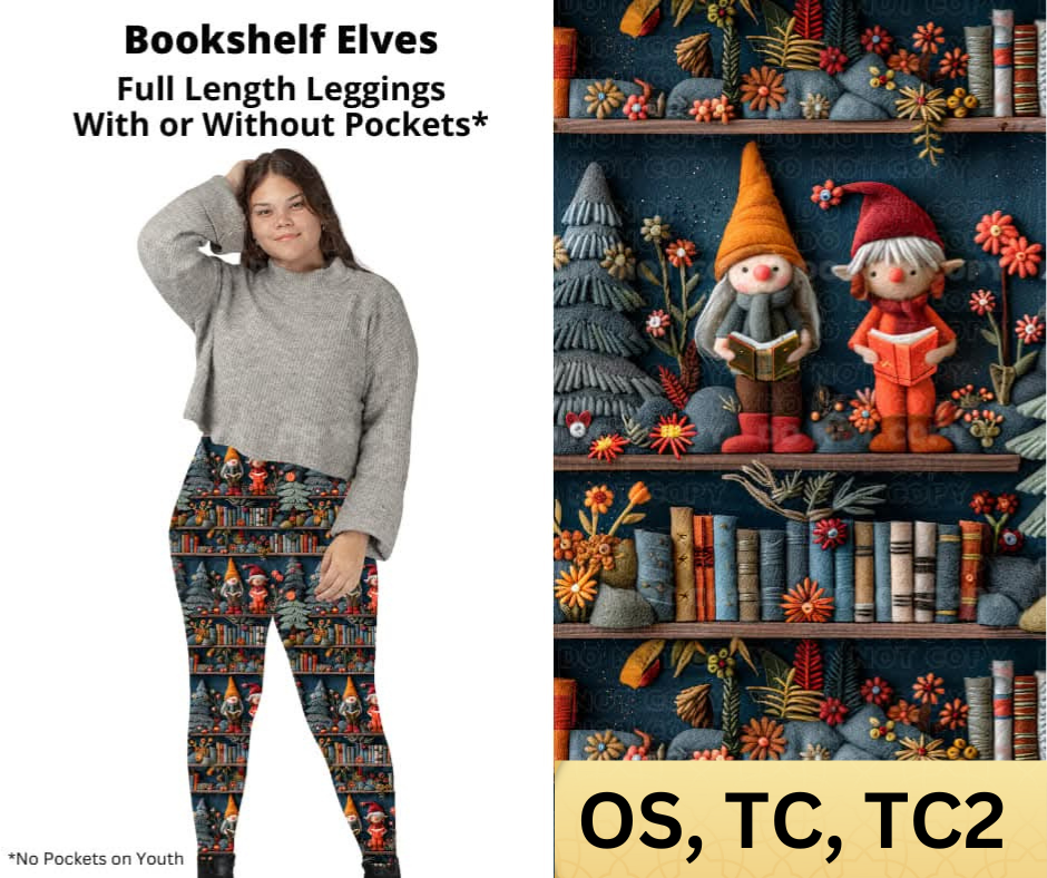 Bookshelf Elves Full Length Leggings w/ Pockets