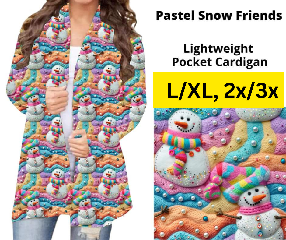 Pastel Snow Friends Pocket Cardigan