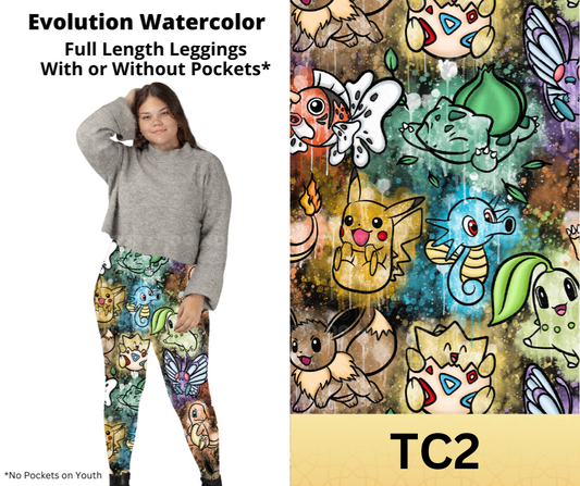 Evolution Watercolor Full Length Leggings w/ Pockets