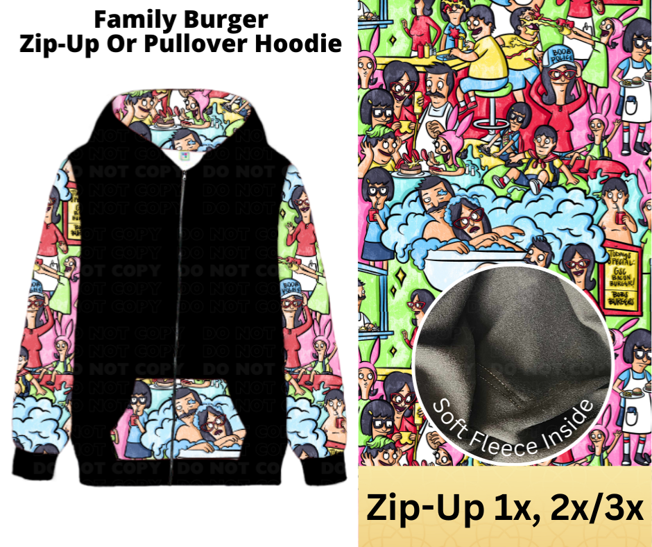 Family Burger Zip-Up Hoodie