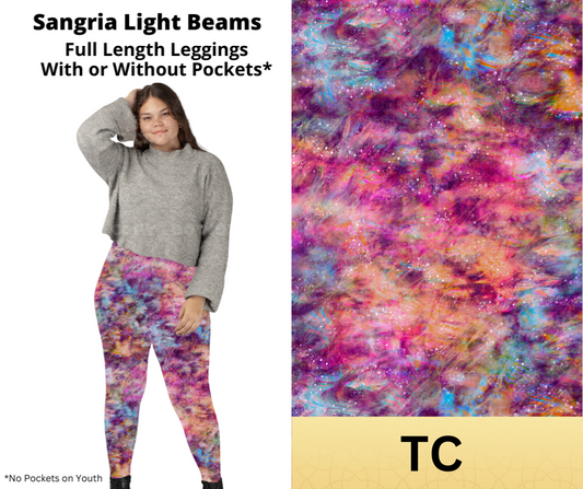 Sangria Light Beams Full Length Leggings w/ Pockets