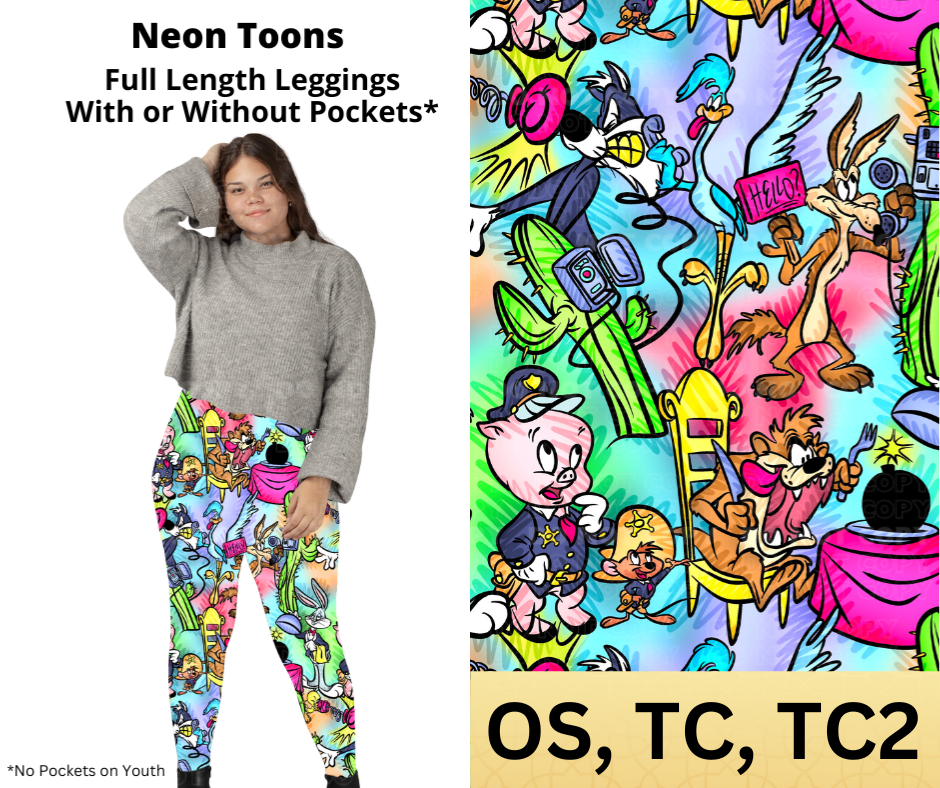 Neon Toons Full Length Leggings w/ Pockets